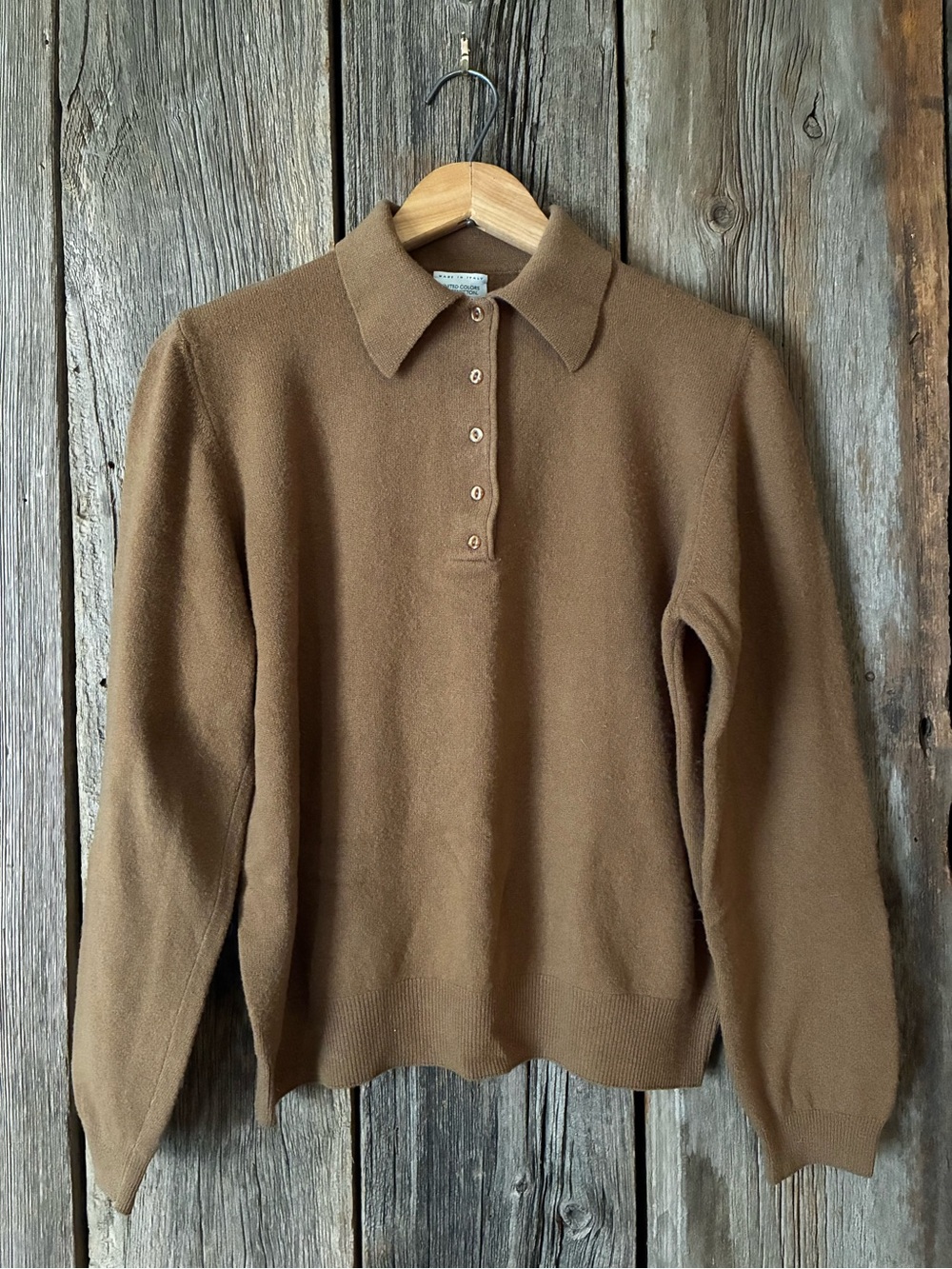 Vintage Brown Pure Lambswool United Colors of Benetton Italy S